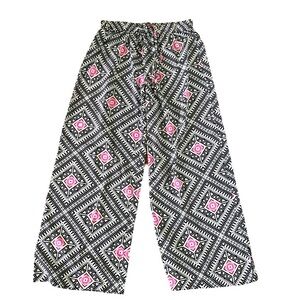 Tramp Lounge Pajama Pants - S White black , polyester, elastic waist